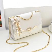 Trendy Fashion Ladies Crossbody Small Square Bag Girls Shoulder Bag Cross Square Tassel Pendant Sequin Embellished PU Polyester balta