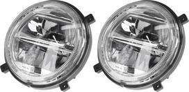 Priekiniai žibintai LED, 22/21W, apvalūs, 9-36V, Ø140mm, tolimosios/trumposios šviesos, H4 jungtis, pora, Kramp