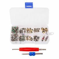 102 vnt. automobilio R134a/R12 oro kondicionavimo vožtuvo šerdies ir nuėmimo įrankių rinkinys 1/4'' 5/16'' 102Pcs
