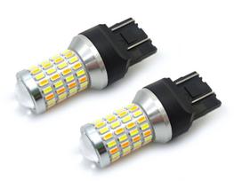 2 vnt. LED lemputė 7443 12V CANBUS balta-oranžinė, dviejų spalvų maža bekelės