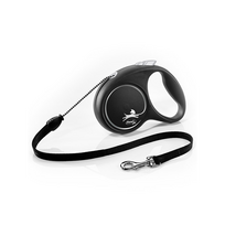Flexi Black Design virvinis, juodas pavadėlis šunims, M, 5 m
