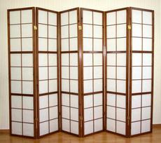 Homestyle4U Kambario pertvara, Shoji sulankstoma, 264x2.2x175 cm, ruda