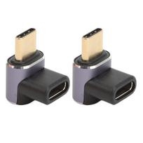 90 laipsnių USB C adapteris iš tėčio į mamą 40Gbps 100 W Aliuminio lydinio USB C stačiakampis adapteris skirtas