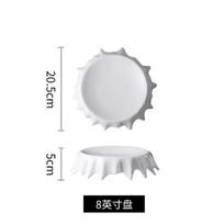 Modern White Irregular Plate Hotel Dim Sum Dessert Dinner Plate Household Cutlery Set Cooking Dishes Kitchen Utensils Porcelain