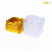 10/50 vnt. plastikinių kvadratinių mėnulio pyrago dėžučių kiaušinių-trynių sluoksniuotos pakuotės 50Pcs auksas