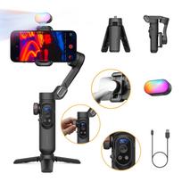 Aochuan Išmanus Xpro rinkinys rankinis stabilizatorius su RGB magnetiniu pripildymo apšvietimu, skirtas iPhone ir Android išmaniesiems telefonams juoda