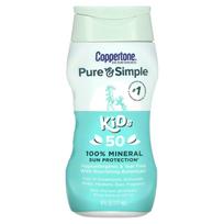 Coppertone, Pure & Simple, Vaikams, 100% Mineralinis kremas nuo saulės, SPF 50, 177ml (6 fl oz)
