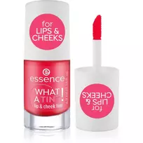 essence WHAT A TINT! skystieji skaistalai ir lūpų blizgis atspalvis 02 Coral Sunset 4.9 ml