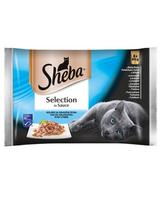 SHEBA Selection in Sauce, žuvies skonių rinkinys padaže 4x 85 g
