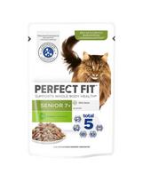 PERFECT FIT Senior 7+ paketėlis 12x85 g drėgno visaverčio ėdalo vyresnio amžiaus katėms su kalakutiena ir morkomis padaže
