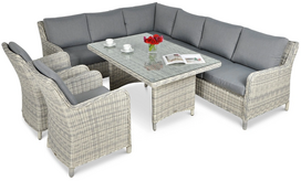 Lauko baldų komplektas MARYLAND DINING, White Grey