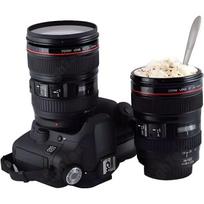 Kavos puodelis MUG Raštas fotoaparato objektyvo formos
