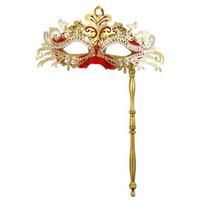 Išgalvotas vakarėlio metalinis maskaradas su rankena, pusės veido venecijietiškas maskaradas su cirkoniais moterims, vyrams, išleistuvėms, baliui, Mardi Gras maskarado vakarėliui