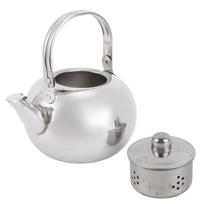 304 Stainless Steel Teapot Flat Bottom Induction Cooker Water Kettle Tea Pot with FilterSilver 16cm