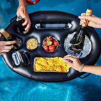 Gėrimų plūdurė Pripučiamas plaukiojantis aušintuvo laikiklis gėrimams black