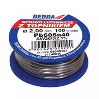 Lydmetalis su fliusu DEDRA 31L42010, 2.0mm, 100g, 40%SN, Pb60Sn40