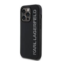 Karl Lagerfeld 3D Rubber Glitter Logo Apple iPhone 13 Pro dėklas telefonui juodos spalvos