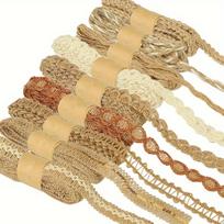 9pcs Jute Ribbons Lace Craft Ribbon 708.66 Inch For Crafts Wraping Gifts Party Holiday And Rustic Wedding Decorations 9pcs