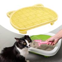 Cat Litter Mat Trapping Ramp for Box Footboard Pad Double Layered pilka spalva