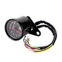 12V universalus motociklo spidometro tachometro matuoklis su LED apšvietimu juoda