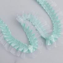 Elegantiškas 4 cm dvigubai klostuotas poliesterio skaidrus šifono nėrinys drabužių aksesuarai sijono kraštas rankogaliai rankų darbo pasidaryk pats sijono pamušalas nėrinių amatai gamybos juostelės 2.5cm*10 Yards