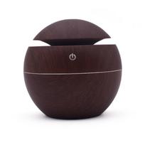 130ml Oro drėkintuvas Ultragarsinis USB Aroma difuzorius Medienos Grūdų LED Naktinė Apšvietimas Elektrinis Eterinių aliejų difuzorius Aromaterapija Pradžia Deep Wood Grain Ball