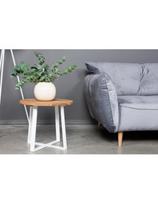 LOFT R WHITE Ø60 ąžuolinis apvalus žurnalinis staliukas