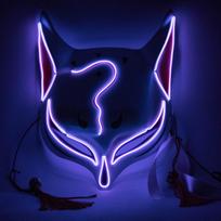 Lapės veido kaukė LED PVC Helovino Cosplay kostiumų vakarėlio veido kaukė