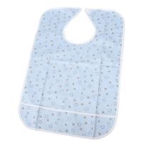 Medvilninė suaugusiųjų seilinukė Mėlynas gėlių raštas Lipdukas (Velcro) Maisto gaudyklė Suaugusiųjų maisto gaudymo seilinukas 17.7in Wide and 25.6in Long