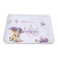 Plastikinis serviravimo padėklas stačiakampis 15,4x10,6 colio Daugkartinis maisto padėklas užkandžiams, vaisiams, sausainiams, desertams L levanda