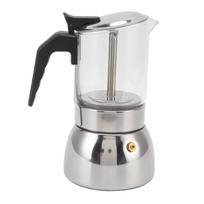 Stiklinis „Moka Pot“ nerūdijančio plieno karščiui atsparus nešiojamas klasikinis itališkas kavos virimo aparatas namams ir L