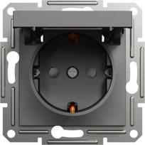 Socket outlet, 1-gang, without frame, with side earthing, anthracite, Asfora EPH3100171 | 3606480729553