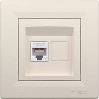 Data socket, 1xRJ45 Cat.6 UTP, with frame, cream, Asfora EPH4700123 | 3606480527029