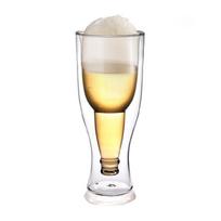 Beer Glass Dvigubos sienelės išlaiko alų šaltą Gražios unikalios izoliuotos alaus taurės namų barui