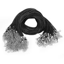 100pcs Lobster Clasp Wax Rope Waxed Thread Leather Cord Necklace DIY Jewelry Accessory black