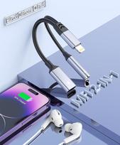"Apple MFi" sertifikatas: "2-in-1 Lightning to 3,5 mm Headphone Jack Adapter for iPhone and Charger Dongle, Earphones Converter Splitter Support Music + Charge + HiFi + Mic + Control for iPhone