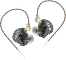 "CCA CRA In-Ear" ausinės, itin plonas membraninis dinaminis vairuotojas, IEM, aiškus garsas ir gilūs bosai, laidinės ausinės su nesipainiojančiu nuimamu kabeliu, juodos spalvos, be mikrofono
