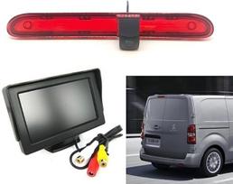 "Dolphin Automotive" aukšto lygio stabdžių žibintų atbulinės eigos kamera, skirta "Peugeot Expert" ir "Citroen Dispatch" nuo 2016 m. (kamera su 4,3 colio prietaisų skydelio monitoriumi)