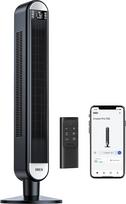 "Dreo" 25 dB išmanusis tylus bokštinis ventiliatorius su aušinimu, 106 cm "WiFi Alexa" bokštinis ventiliatorius, 90° svyruojantis ventiliatorius, nuotolinio valdymo pultas, 9 greičiai, 4 režimai, 12 valandų laikmatis, valdymas balsu, juodas