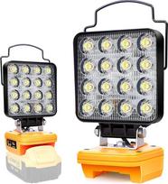 "Edtran" akumuliatoriaus lempa, skirta "Dewalt" 20 V, 48 W belaidžio LED darbo šviesos akumuliatoriaus baterija, ryški LED prožektoriaus baterija, nešiojamasis prožektorius statybvietėje, akumuliatoriaus žibintas su C tipo ir USB įkrovimu (Nr.