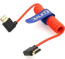 "Eonvic" 2.1 8K HDMI į HDMI kabelį Didelio greičio vyriškos ir vyriškos lyties ilgintuvas, skirtas "Atomos Ninja V", "Sony a7siii", "Portkeys BM5" monitoriams (dešinysis HDMI - kairysis HDMI, raudonas pintas suvyniotas kabelis)