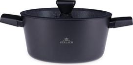 "Gerlach Granitex" keramine danga dengta keptuvė, tinkanti indukcinėms viryklėms, skirta elektrinėms dujinėms keraminėms indukcinėms kaitlentėms, keptuvėms, puodams, juodai 24 cm 4,4 l