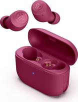 "JLab Go Air Pop+" ausinės į ausis, belaidės "Bluetooth", tikros belaidės ausinės, 35+ valandų trukmės ausinės, belaidės ausinės, ausinės su mikrofonu, USB-C įkrovimo dėžutė, dviguba jungtis, EQ3 garsas, tamsiai rožinės spalvos
