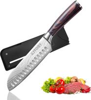 "Kitory Santoku" peilis virėjo peilio geležtės ilgis 17 cm, japoniškas "Santoku" peilis, aštrus virtuvinis peilis, ergonomiška rankena su dovanų dėžute ir geležtės apsauga