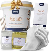 "Niimo" 3D gipso liejimo rinkinys, rankos ir pėdos, 3D rankų atspaudų rinkinys, vaiko, šeimos, suaugusiojo, 2 rankų 3D pėdų atspaudų rinkinys su alginato liejimo mišiniu, gipso milteliais, konteineriu, bambuko lazdele, instrukcijomis vokiečių kalba (anglų