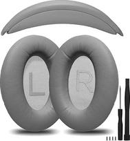 "Nullmini" pakaitiniai ausų įdėklai "Bose QuietComfort 35 45 QC35 QC35ii QC45" ausinėms "Ear Pads" ausinių antgaliai (pilki)