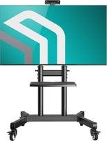 "ONKRON" televizoriaus stovas, pritaikytas 50-90 colių televizoriams, sveriantiems iki 90 kg - reguliuojamo aukščio ir pakreipiamas, maksimalus VESA 800 x 600 stovas TV vežimėlis / mobilus televizoriaus stovas su ratukais, juodas TS1891-B