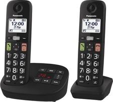 "Panasonic" KX-TGU132EXB skaitmeninis belaidis telefonas su atsakikliu, bazinis blokas ir 2 rageliai, LCD ekranas, dideli mygtukai, mėgstamiausias skambutis, suderinamas su klausos aparatu