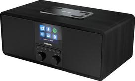 "Philips R8805/10" internetinis radijas su DAB+ ir FM, "Spotify Connect" ir "Bluetooth" transliacija, belaidis "Qi" įkrovimo kilimėlis ir USB jungtis, žadintuvas ir miego laikmatis