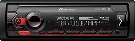 "Pioneer" MVH-S420DAB 1DIN automobilinis radijas su DAB+, raudonos spalvos, vokiško meniu navigacija, "Bluetooth", USB, AUX įvestis, tiesioginis "iPod" / "iPhone" valdymas, laisvų rankų įranga, "Smart Sync